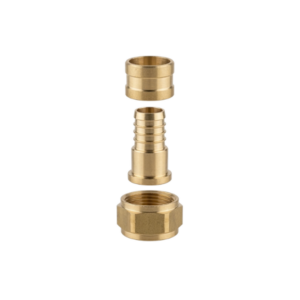 Raccord Flexible Laiton pour Tuyau – Embout + Écrou + Bague de Serrage